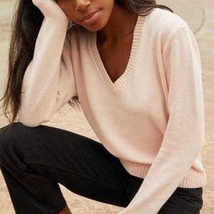 Brandy Melville pink v-neck sweater